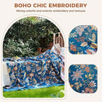 LUTBM Boho Throw Blanket for Bed Cotton Summer Blankets Bedroom Living Room - Image 3