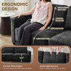 143.8" Modular U Shaped Sofa, Oversized Sectional Cloud Couch, 6 Seater Deep - Image 3