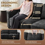 110.6" L Shaped Sectional Sofa, Modular Cloud Deep Seat Couch - Image 3