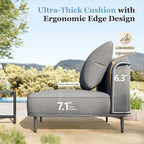 HERA'S HOUSE Metal Patio Furniture Set, Modular 5 Seats and 1 Nesting Coffee - Image 3