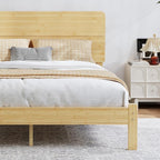 BOSRII 12in High Solid Bamboo Wood Platform King Size Bed Frame - Image 5