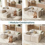 LINSY HOME Modular Sectional Sofa, Corduroy Sectional Cloud Couches - Image 6