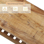 HOKYHOKY Reclaimed Solid Wood Bench-43.3" Farmhouse Entryway Bench - Image 9