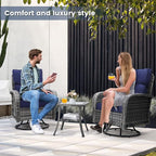 wildformers Luxury Outdoor Swivel Wicker Glider Patio Chairs - Image 3