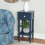 Linon Raleigh Navy Small Accent Table - Image 2