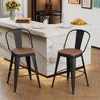 Andeworld Metal Bar Stools Set of 2, 26 inch Counter Height Barstools - Image 9