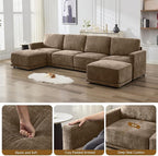 77.4" Chenille Modular Loveseat Oversized Upholstered 2 Seater Sectional Sofa - Image 4