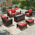 HERA'S HOUSE Red Patio Furniture Set, 6-Piece Outdoor Seating Conversation Sets by HERASHOUSE