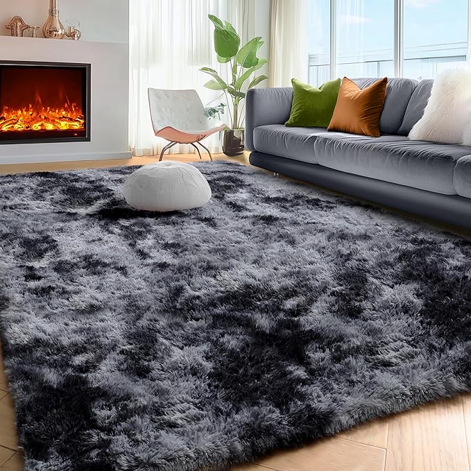 PAGISOFE Area Rugs 9x12 Living Room, Large Dark Grey Shag Rugs - Image 8