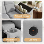 Auvsoce 65'' Chaise Lounge Chair Indoor, 3-in-1 Convertible Sofa Bed - Image 4
