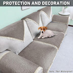 Velvet Couch Arm Cover, Non-Slip Lace Armrest & Backrest Covers, Slipcovers - Image 4