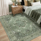 RELEANY Area Rugs 5'x8' Washable Non-Slip, Floral Vintage Distress Print - Image 2