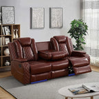 Power Recliner Sofa Set with LED Lights, 2 Manual Recliner 1 Seat and a 3 Seat - Image 4