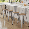 Andeworld Metal Bar Stools Set of 4, 24 inch Counter Height Barstools by Andeworld