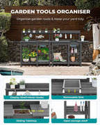 SERWALL Outdoor Potting Bench 2-Piece Set, Rot-Resistant HDPE Potting Table - Image 5
