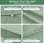 Summsun Outdoor Cushions for Patio Furniture, Faux Linen Water Resistant - Image 5