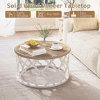 Farmhouse Coffee Table, French Country Round Coffee Table - Image 3