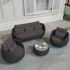 TWT 6-Piece Patio Furniture Set, Modern Outdoor Conversation Set Aluminum - Image 9