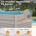 12-Seat Modern Outdoor Wicker Rattan Patio Furniture Set - Image 4