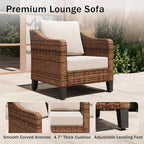 4-Piece Patio Conversation Sets, Outdoor Sectional Sofa 2-Tier Coffee Table - Image 4