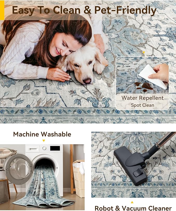 RELEANY Area Rugs 2'x5' Runner Rug Non Slip Washable - Image 6