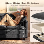Loveseat Sofa with Ottoman, Cloud 3-Layer Cushion, Living Room, in a Box - Image 3