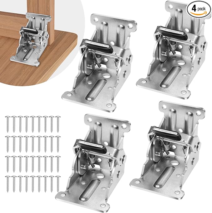 4 Pack Folding Brackets, Self-Lock Hinge by Spiglamm