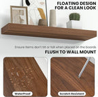 Fun Memories 16 Inch Floating Shelves Wall-Mounted, Engineered Wood Wall Shelves - Image 4