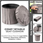 Sorbus Tree Stump Stool, Storage Ottoman 15 Inch Fake Tree Stumps Log Stool - Image 6