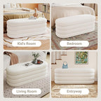 Busaurus Storage Ottoman Bench 49.2 Inch Upholstered Fabric Storage Bench - Image 6