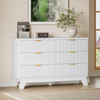BORNOON Fluted 6 Drawer Dresser, 47.2" Wide Modern Boho Chest of Drawers by BORNOON