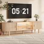 70" Fluted TV Stand with LED Lights by INNODToddlerTower