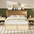 VINGLI Queen Size Rattan Murphy Bed - Image 5