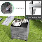HAPPYGRILL 3 Pieces Patio Conversation Set, Outdoor Furniture Set PE Rattan - Image 5