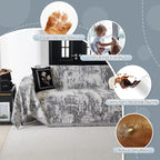 MYSKY HOME Boho Couch Cover for Dogs Washable Deep Grey Abstract Couch Sofa - Image 3