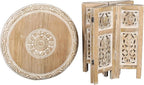 Lightnpro Hand Carved Solid Mango Wood Octagonal Accent Table - Image 5