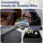 Outdoor Patio Furniture Set, 6 Pieces Outdoor Sectional Furniture High Backrest - Image 6