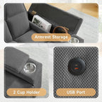 Large Size Convertible Sleeper Chair Futon Sofa Bed, Comfortable thick cushion - Image 4