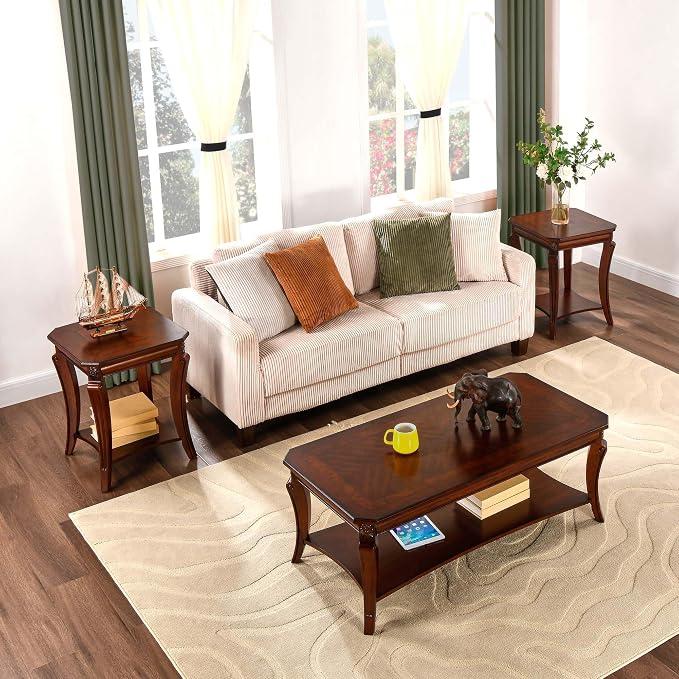 Living Room Tables Set of 3- One Coffee Table and Two End Tables - Image 2