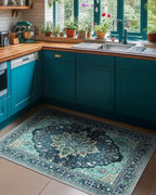 RELEANY Area Rugs 3'x4' Washable Non-Slip, Floral Vintage Distress Print - Image 2