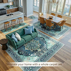 RELEANY Area Rugs 8'x10' Washable Non-Slip, Floral Vintage Distress Print - Image 4