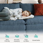 LINSY HOME 123" Modular Sectional Sofa, 3-Seat Corduroy Modern Cloud Couch - Image 3