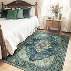 RELEANY Area Rugs 5'x7' Washable Non-Slip, Floral Vintage Distress Print - Image 2