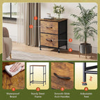 WLIVE Night Stand Set of 2, Small Dresser - Image 5