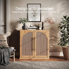 BELLEZE Modular Sideboard with Double-Arc Wood Doors, Small Arched Buffet - Image 3
