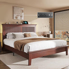 Lifezone Queen Bed Frame with Headboard, Solid Wood Bed Frame Queen Size with by Lifezone