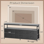 Huuger LED TV Stand for Bedroom, 55 Inch Fabric Dresser - Image 2
