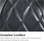 Art Leon Genuine Leather Mid Century Industrial Accent Arm Chair, Vintage - Image 4