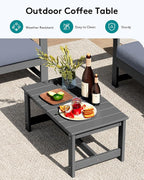 SERWALL 3 Pieces HDPE Outdoor Bistro Sofa Set - Image 5