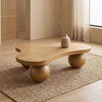46" Cloud Coffee Table with 3 Ball Legs, Modern Irregular Center Table - Image 4